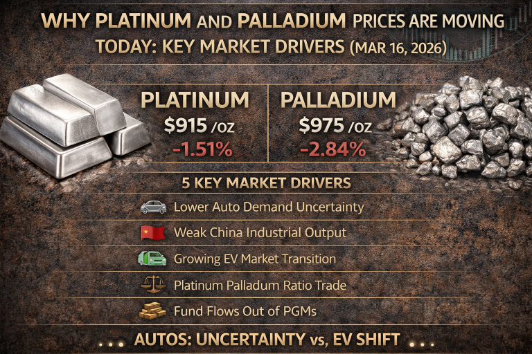 Why platinum and palladium prices are moving today: key market drivers (Mar. 16, 2026)