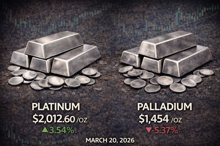 Why platinum and palladium prices are moving today: key market drivers (Mar. 20, 2026)