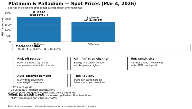 Why platinum and palladium prices are moving today: key market drivers (Mar 4, 2026)