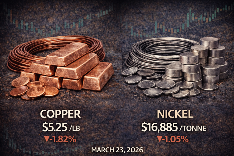 Why copper and nickel prices are moving today: key market drivers (Mar. 23, 2026)