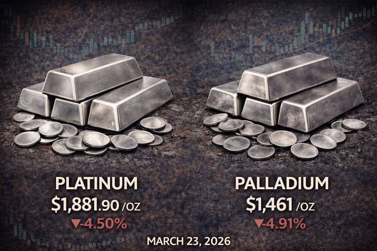 Why platinum and palladium prices are moving today: key market drivers (Mar. 23, 2026)
