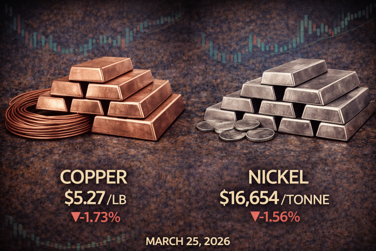 Why copper and nickel prices are moving today: key market drivers (Mar. 25, 2026)