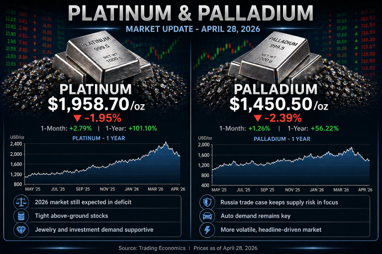 Why platinum and palladium prices are moving today: key market drivers (Apr. 28, 2026)