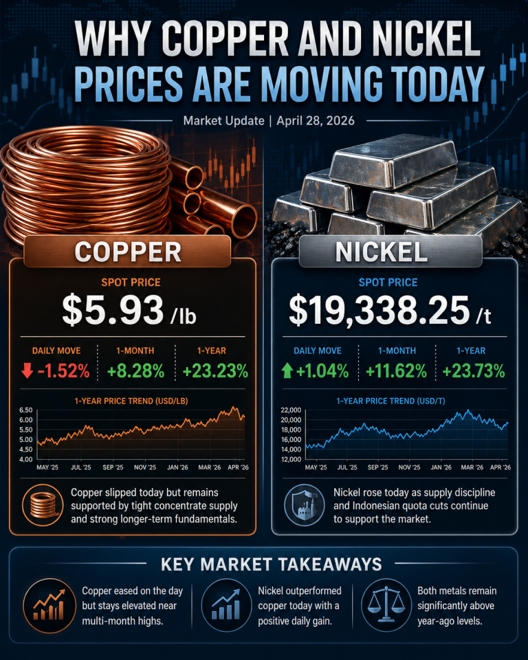 Why copper and nickel prices are moving today: key market drivers (Apr. 28, 2026)