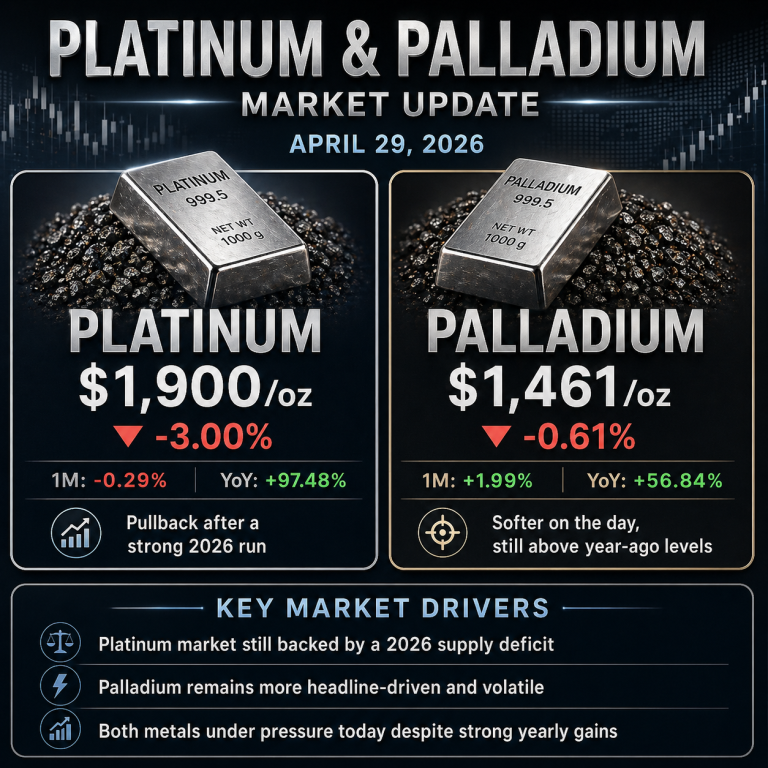 Why platinum and palladium prices are moving today: key market drivers (Apr. 29, 2026)