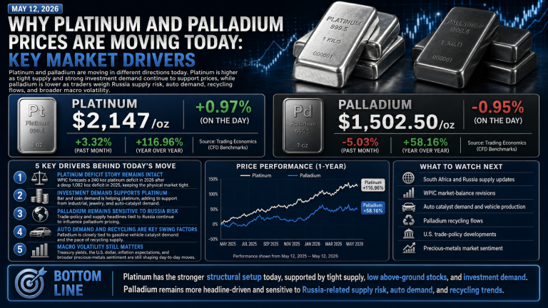 Why Platinum and Palladium Prices Are Moving Today: Key Market Drivers