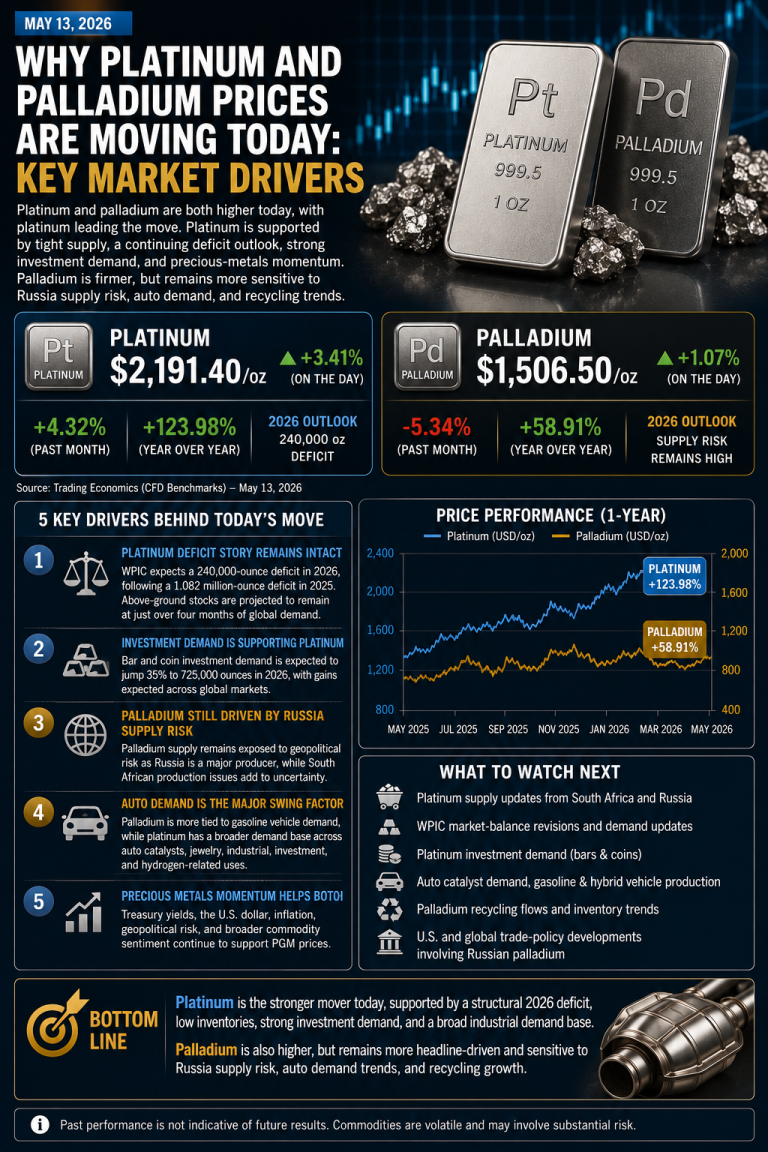 Why Platinum and Palladium Prices Are Moving Today: Key Market Drivers