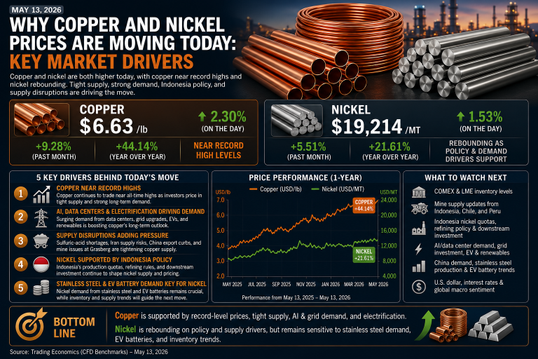 Why Copper and Nickel Prices Are Moving Today: Key Market Drivers