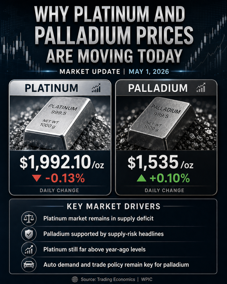 Why platinum and palladium prices are moving today: key market drivers (May 1, 2026)