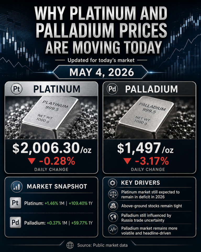 Why platinum and palladium prices are moving today: key market drivers (May 4, 2026)