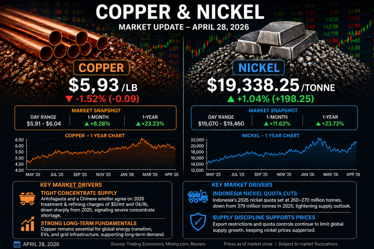 Why copper and nickel prices are moving today: key market drivers (Apr. 29, 2026)