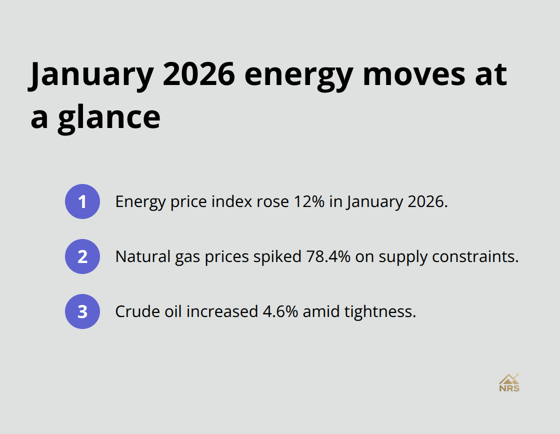Energy price index, natural gas, and crude oil January 2026 changes - global macro commodity trends