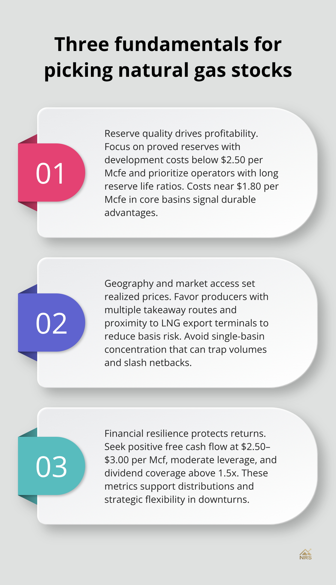 Three key criteria investors can use to evaluate natural gas stocks. - natural gas stocks list