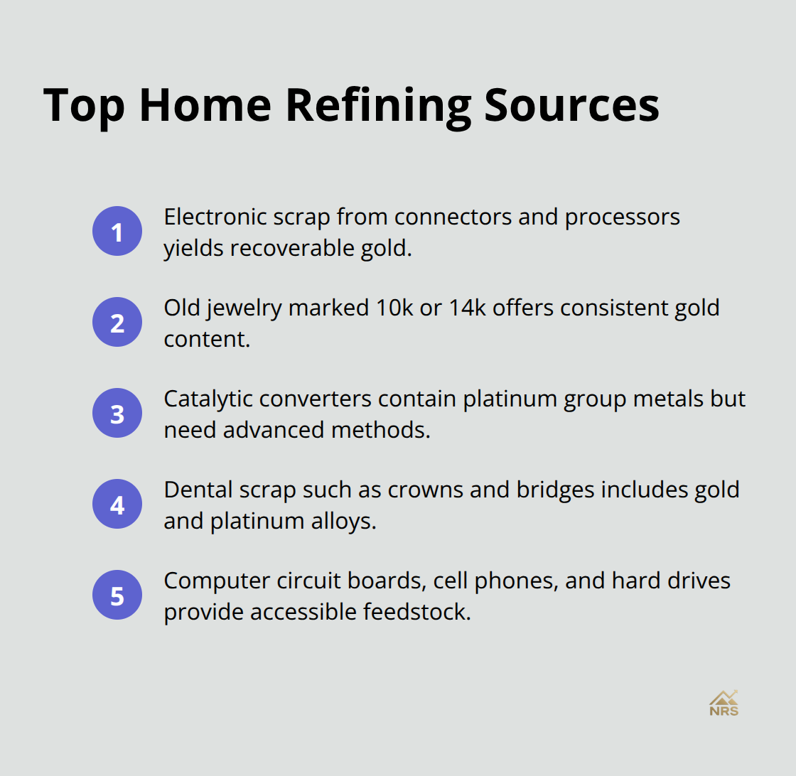 Key starting materials for home precious metal recovery