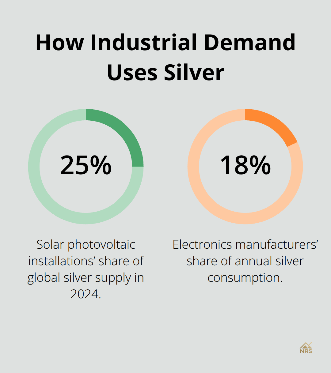 Percentage share of global silver consumption by sector in 2024 - silver price forecast 2023