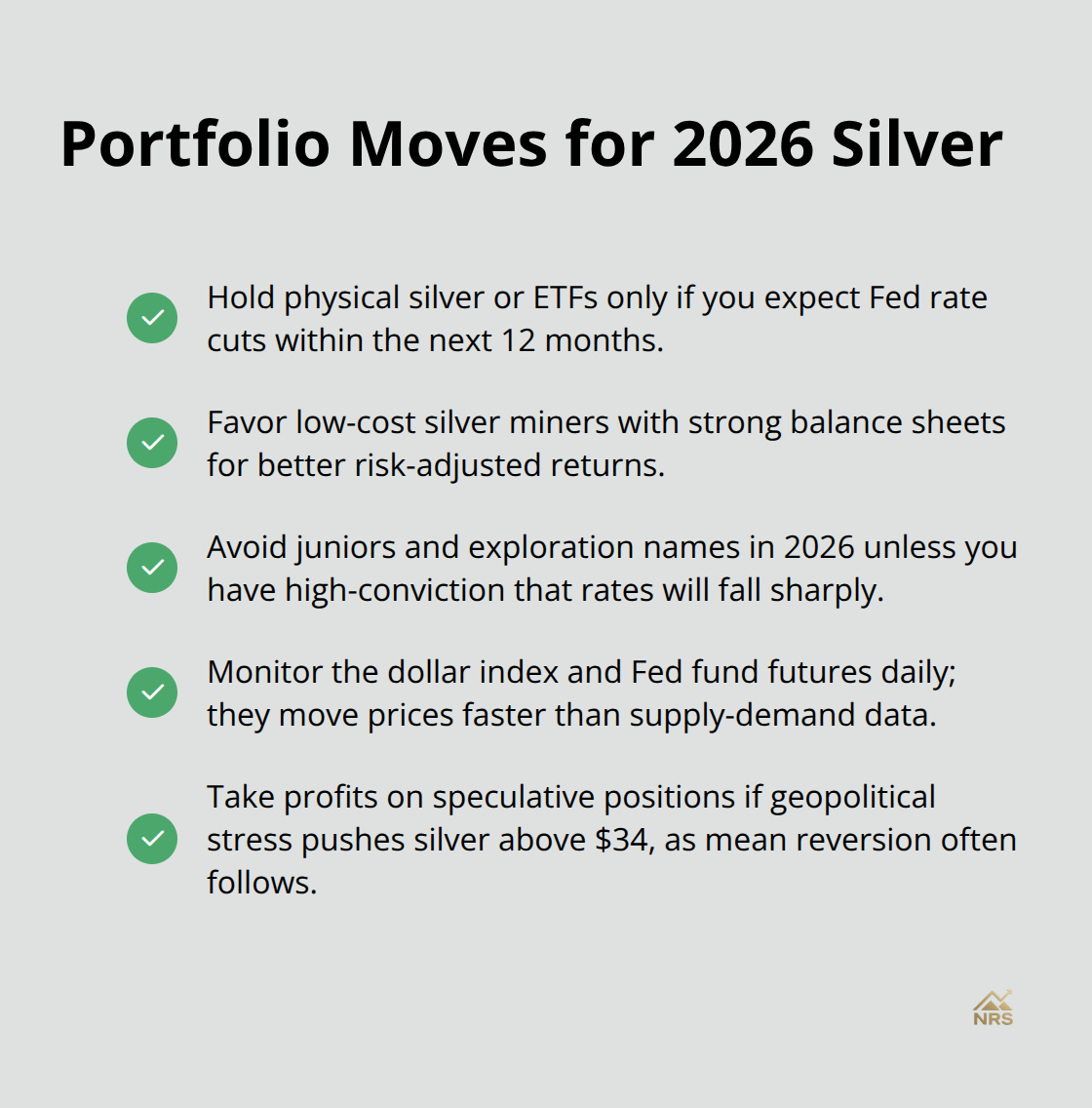 Checklist of portfolio positioning tactics for silver in 2026